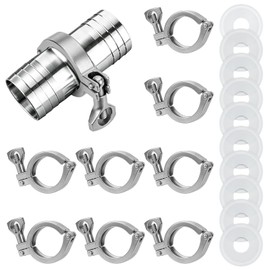 CUTHOLLOW 1.5" Tri Clamp Kit, 10Pcs 304 Stainless Steel Sanitary Fittings