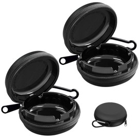 SEATOGEM Pack of 2 Pocket Ashtrays, Portable Ashtray, Pocket Ashtray with Lid, Travel Ashtray with Keyring for Outdoor, Camping