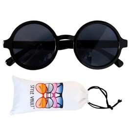 Style Vault Kd3008 Baby Infant Toddlers Age 0~24 Months Round Retro Sunglasses (black)