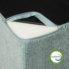 Best Pet Supplies Dog Stairs & Steps - Foam Steps for Small Dogs & Cats, Non-Slip Indoor Balanced Pet Step Support, Dog Ramp, No Assembly, Pale Teal, 4-Step (18-inch Height)