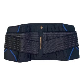 TOMMIE COPPER ADJUSTABLE COMPRESSION BACK BRACE Unisex Size L/XL  BLACK / BLUE