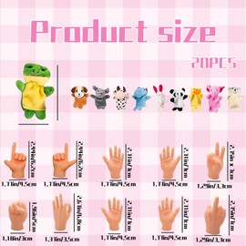 GegXcn 20 PCS Finger Puppets for Toddlers, Baby Party Bag Fillers, Nursery Rhyme Toys Gift, Educational Hand Puppets for Kids, Christmas Stocking Stuffers, Easter Favors