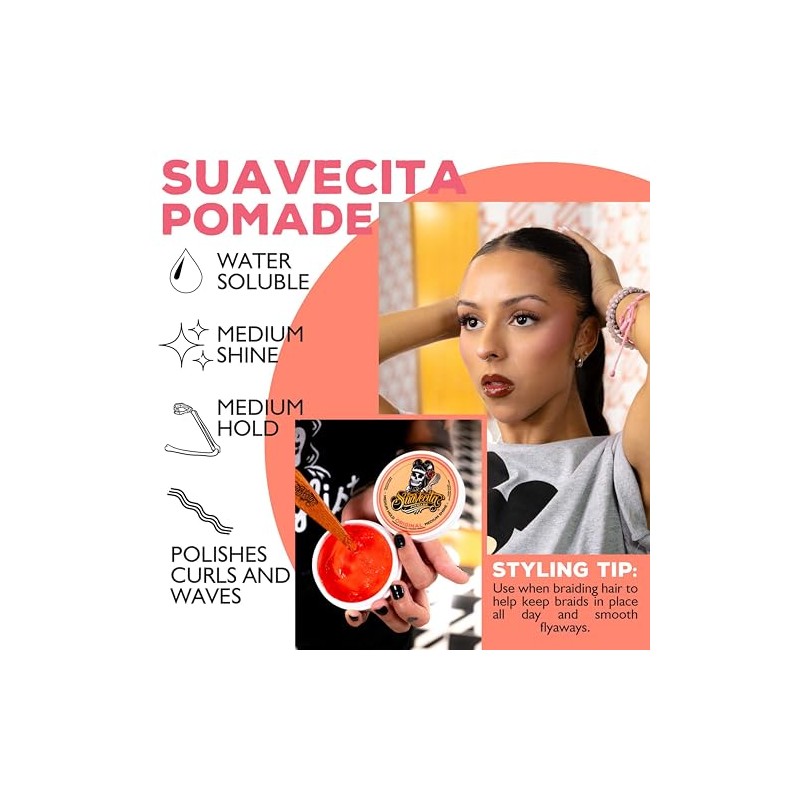 Suavecito Pomade Suavecita Cera para Mujer de Fijacion Media Brillo