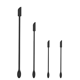 4 Pcs Silicone Spatula Set Mini Jar Scraper Small Silicone Spatula Makeup Spatula Mini Spatula Lotion Stirrer Get Last Drop from Food Bottles Beauty Products (Black)