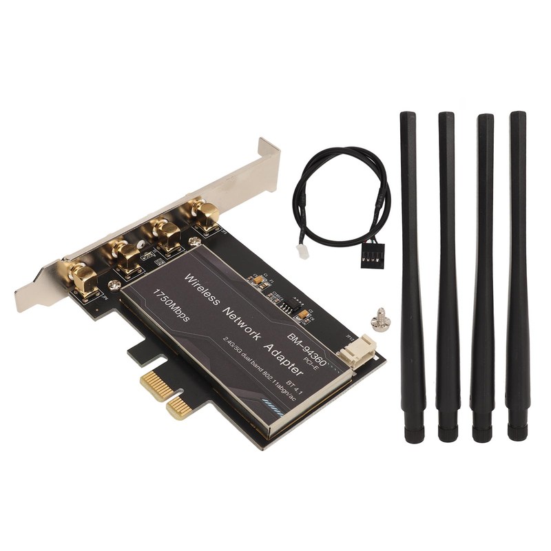 PCIe Network Adapter 2.4G 450Mbps 5G 1300Mbps 4 Antennas Standard