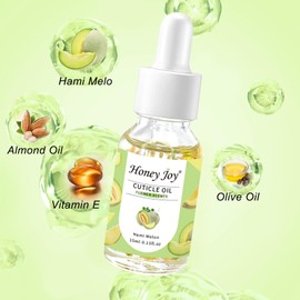 Cuticle Oil Scented Moisturizing Nail Oil, Organic Rosehip Cuticle Remover Liquid, Ultra Nourishing Nail Care, Infused with Real Flowers for Nails & Nail Oil Cuticle, 0.5 fl. oz (15ml, Hami Melon)