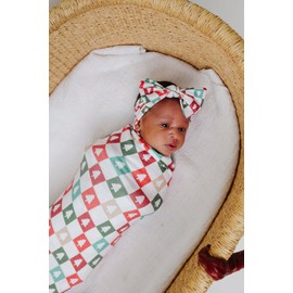 Large Premium Knit Baby Swaddle Receiving Blanket "Fraser" by Copper Pearl