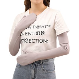 Jisoncase Arm Cover, Cooling Sensation, Over 99% of UV Protection, Plain, Women's, Arm Sleeve, Summer, Cool, Sweat Absorbent, Quick Drying, Anti-Slip, Smartphone Operation, Sunscreen, Finger Hanging Type, Rough Hands, Gloves, Stylish, Arm Cover, Cute, Wa