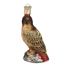 Old World Christmas Ornaments: Bird Watcher Collection Glass Blown Ornaments for Christmas Tree, Red-Tailed Hawk