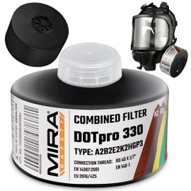 MIRA Safety - DotPro 330 - Industrial Grade Gas Mask Filter | A2 B2 E2 K2 HG P3 Filter Rating | Long Shelf Life | 40mm NATO Filter | Fits CBRN Gas Masks