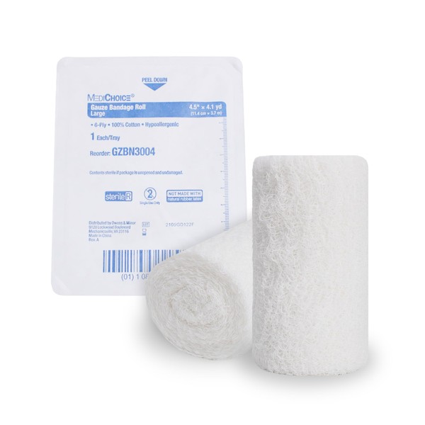 Sterile Gauze Rolls [60 Rolls] - 4.5” x 4.1 Yards