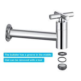 Tondiy Wall Mounted Cold Water Tap Brass Cold Water Tap Wall Mounted G1/2 for Sink and Sink, Chrome