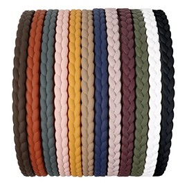 WOVOWOVO Diademas delgadas de 7 mm para mujer, 12 piezas de cintas para la cabeza de plástico con peine para el cabello, diademas para niñas, adolesce