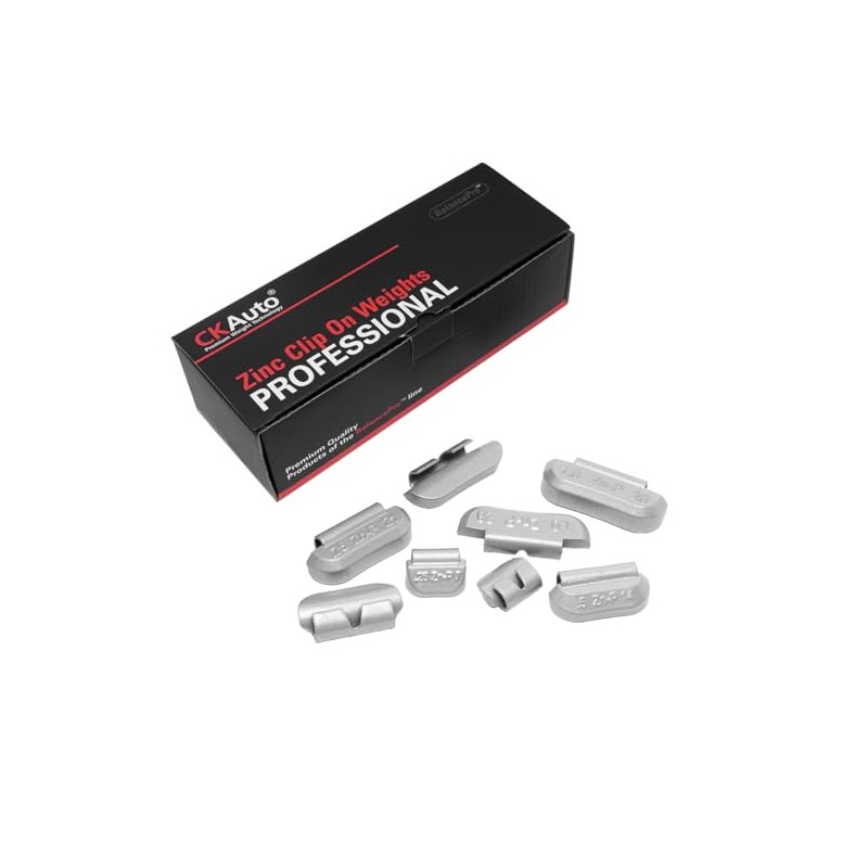 CKAuto 100Pcs P Series Zinc Clip on Wheel Weights Assortment,