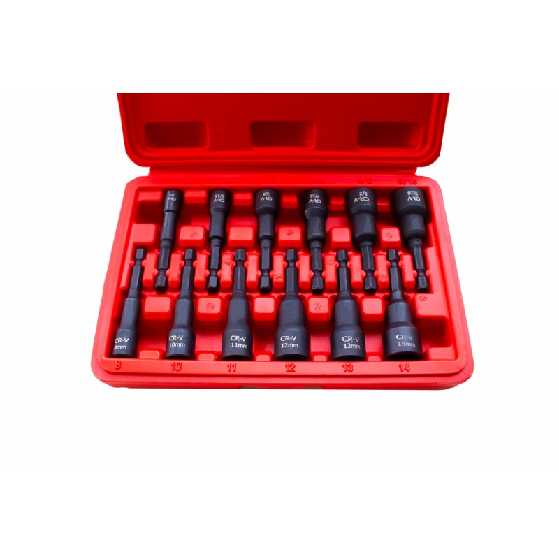 PANOVOS 12Pcs Magnetic Nut Driver Set,Impact Power Hex Nut Driver