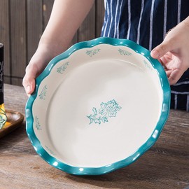 Wisenvoy Pie Pan Ceramic Pie Dish Pie Plate Deep Dish Pie Pan Non-Stick Pie Pans for Baking Pie Pans Pie Dishes