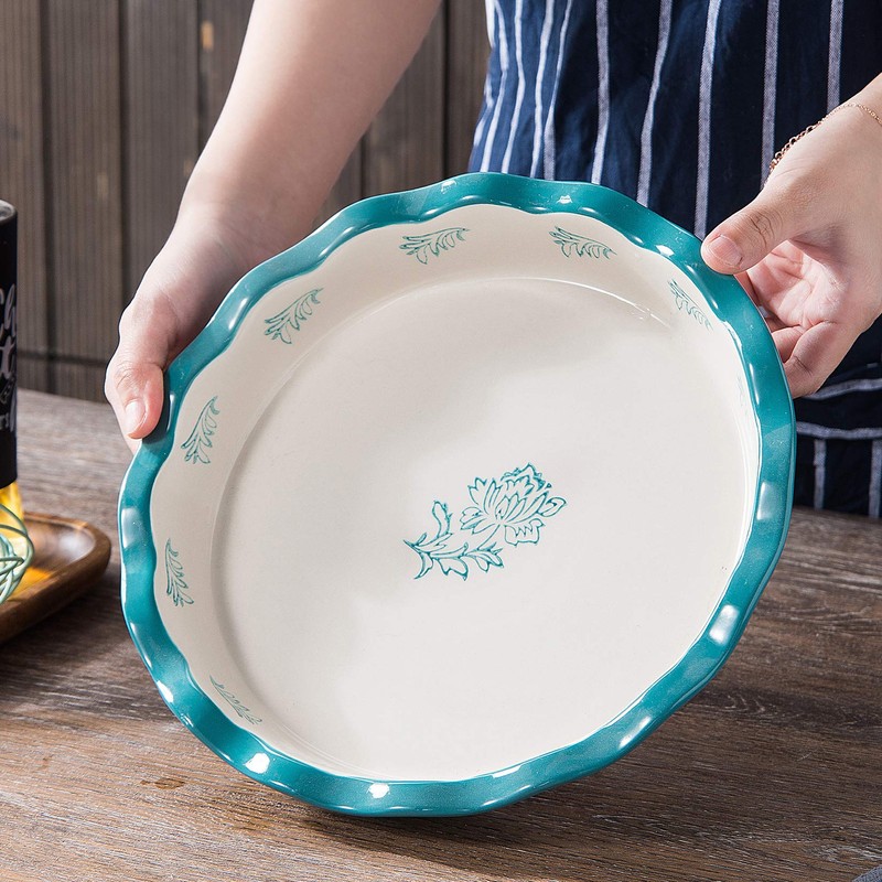 Wisenvoy Pie Pan Ceramic Pie Dish Pie Plate Deep Dish