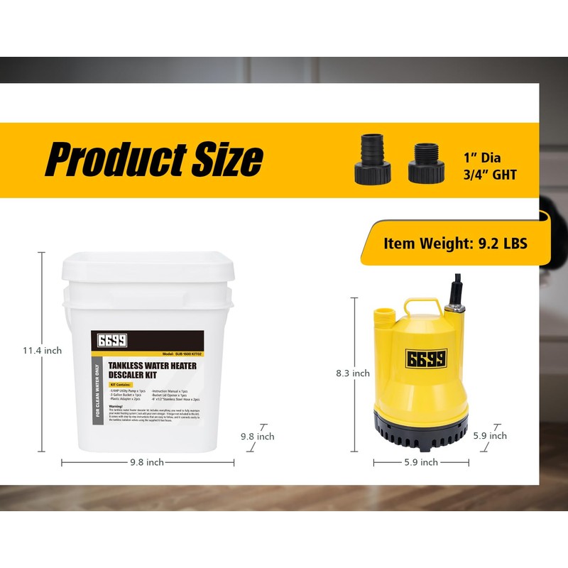 6699 Tankless Water Heater Flushing Kit Just add Vinegar Descaler