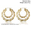 1 Pairs Large Bamboo Hoop Earrings for Women Gold Round
