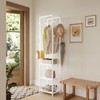 ELYKEN Coat Rack Freestanding, Hall Tree with 3 Storage Shelves