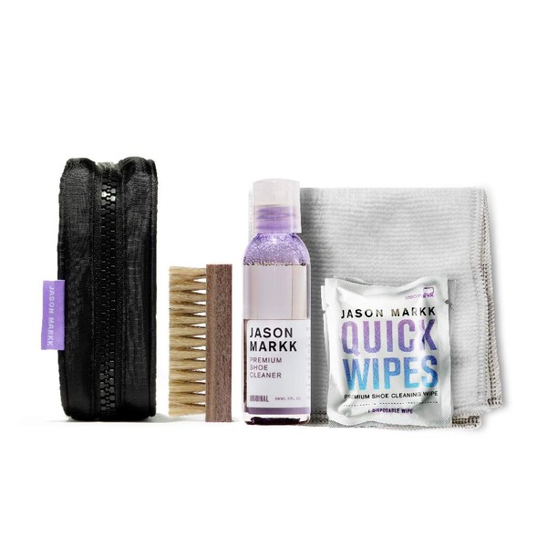JASON MARKK TRAVEL SHOE CLEANING KIT Perfect Size for Travel and Carry Anywhere Sneaker Cleaning Kit Jason Mark Travel Shoe Cleaning Kit Old Item, clear