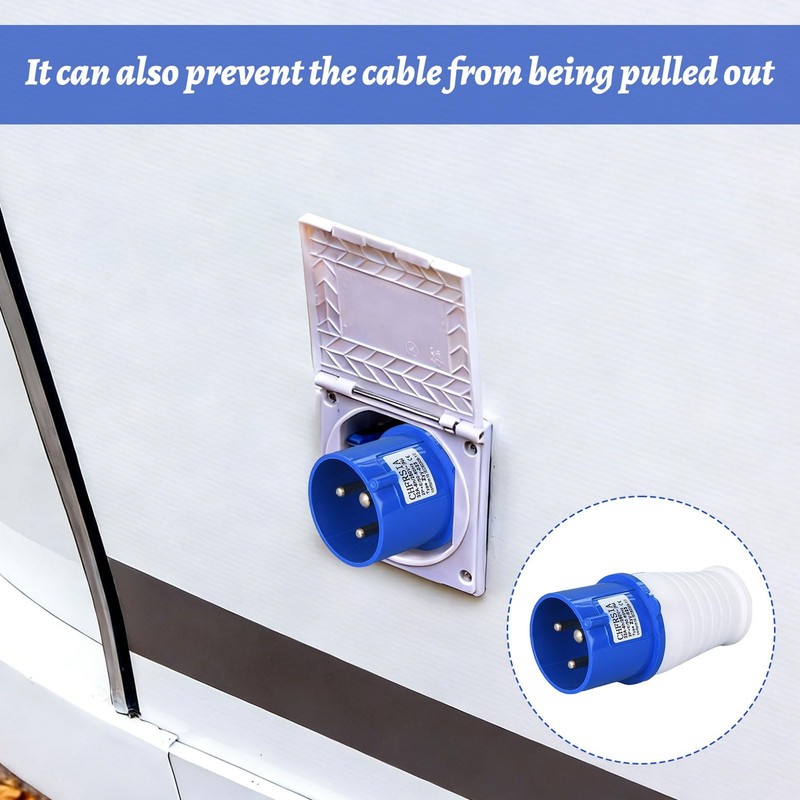 32Amp Socket, 2 Pcs 32Amp Plug Socket, 3 Pin Waterproof
