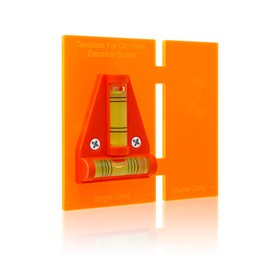 CATOSUM Wall Box Template And Level for Mounting Both Single and Double Gang Old Work Boxes, Marking Tool for Electrical Outlets, No Measuring Needed