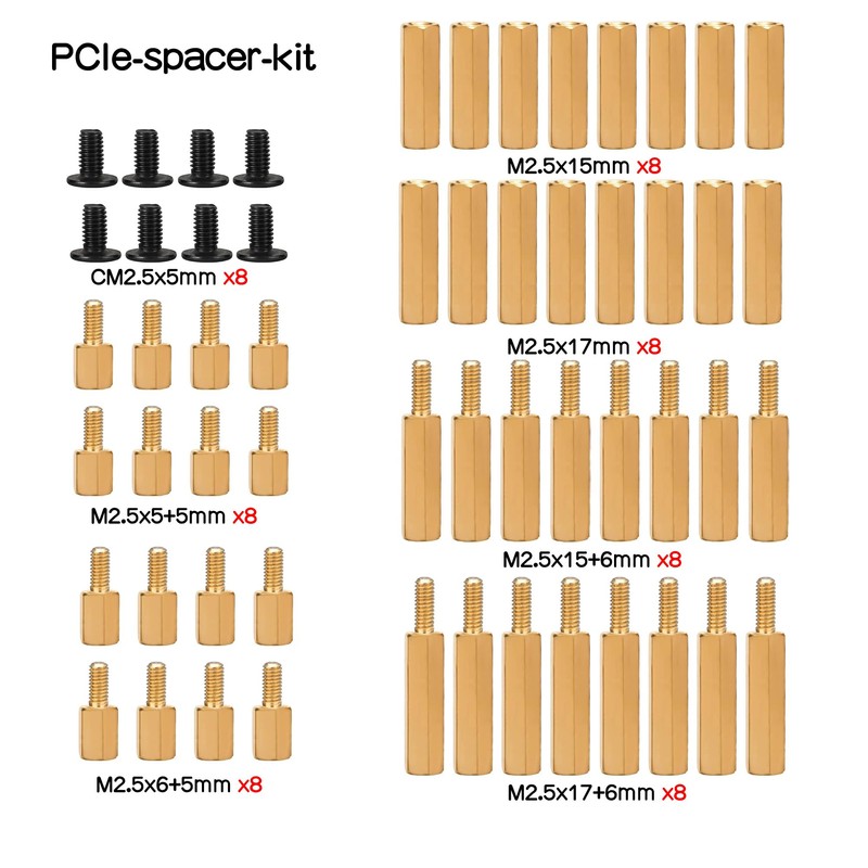 Geekworm PCB M2.5 Brass Standoffs Spacers Screws Pack for Raspberry