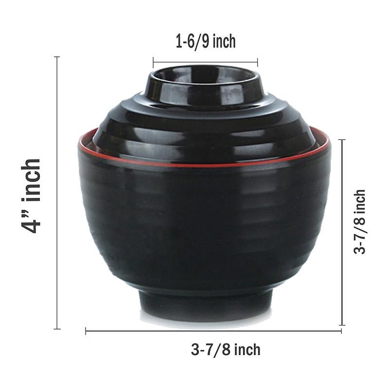 Japanese Melamine 味噌湯ボウル Miso Soup Rice Bowls With Lid (B11894)