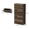 ECACAD 3-Drawer Shoe Storage Cabinet with Ventilate Doors, Wood 3-Tier