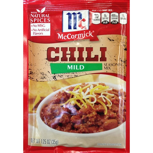 McCormick MILD CHILI Seasoning Mix 1.25oz (5 Packets)