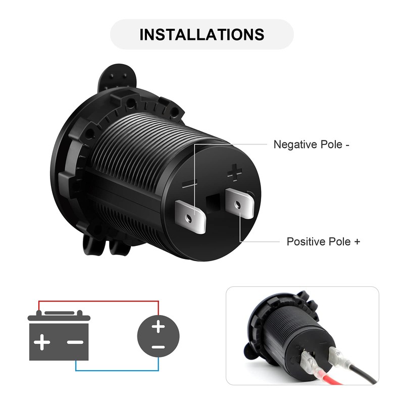 Cigarette Lighter Socket Car Marine Motorcycle ATV RV Lighter Socket