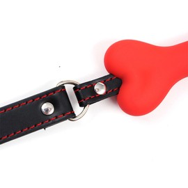 Silicone Bone Shape Exercise Props with Adjustable Belt, Simulated Pet Training Set for Bedroom Games -USHC11 (Black)
