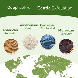 ZealSea Superfood Clay Mask for face, Natural VEGAN Detox clay Mask with Vitamin C/E for Blackheads Pore cleansing Kale organic kaolin Mask Mud Mask for Women, Men