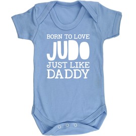 Hippowarehouse Born to love judo just like daddy baby vest bodysuit (short sleeve) boys girls
