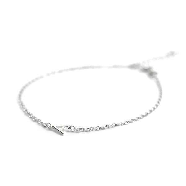Deidreamers Sterling Silver MINI INITIAL Bracelet (Silver: A)