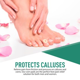 Comfwalk Callus Cushions Pads, 60-Count, Prevents Calluses, Corns, blisters and Mosquito Bites on feet from Pressure and Friction, Round Soft Foam, Beige Skin Color (Small for Toes)