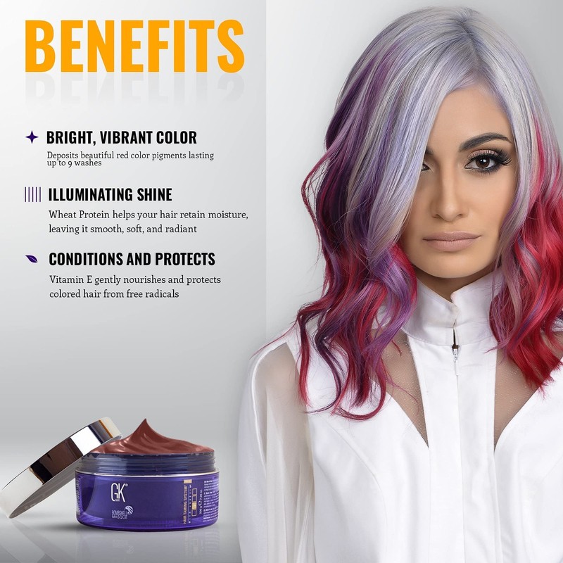GKhair Red Red Bombshell Masque Hair 200 g Colouring Moisturising