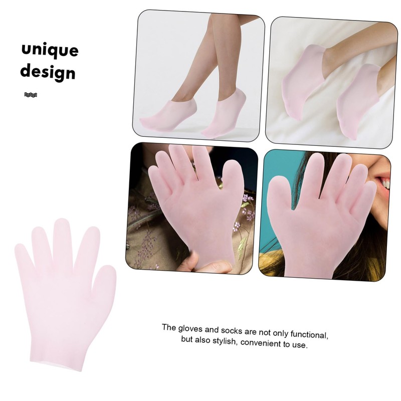 Ipetboom 1Set Moisturizing Gloves and Socks for Women Soft Elastic