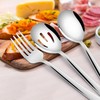 Square Serving Utensils Set of 6, E-far Stainless Steel 8.7