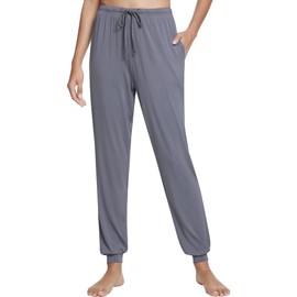 NACHILA Women's Pajamas Pants Soft Joggers Cooling Sleep Pants Comfy Pj Bottoms,Viscose Made from Bamboo Dark Grey L