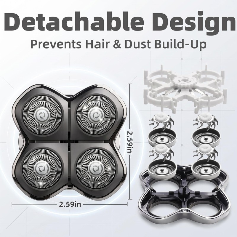 3Pack Pitbull Shaver Replacement Blade, Replacement Heads for Skull Shaver,