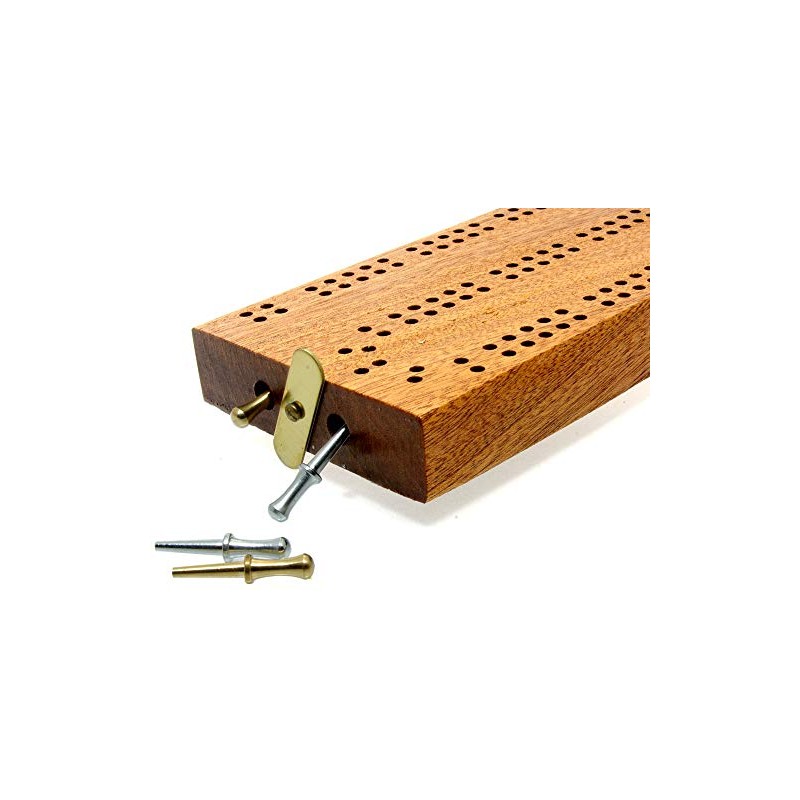 Continuous 2 track hardwood British cribbage board - 30cm (12")