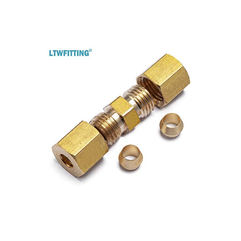 LTWFITTING 3/16-Inch OD Compression Union,Brass Compression Fitting(Pack of 30)