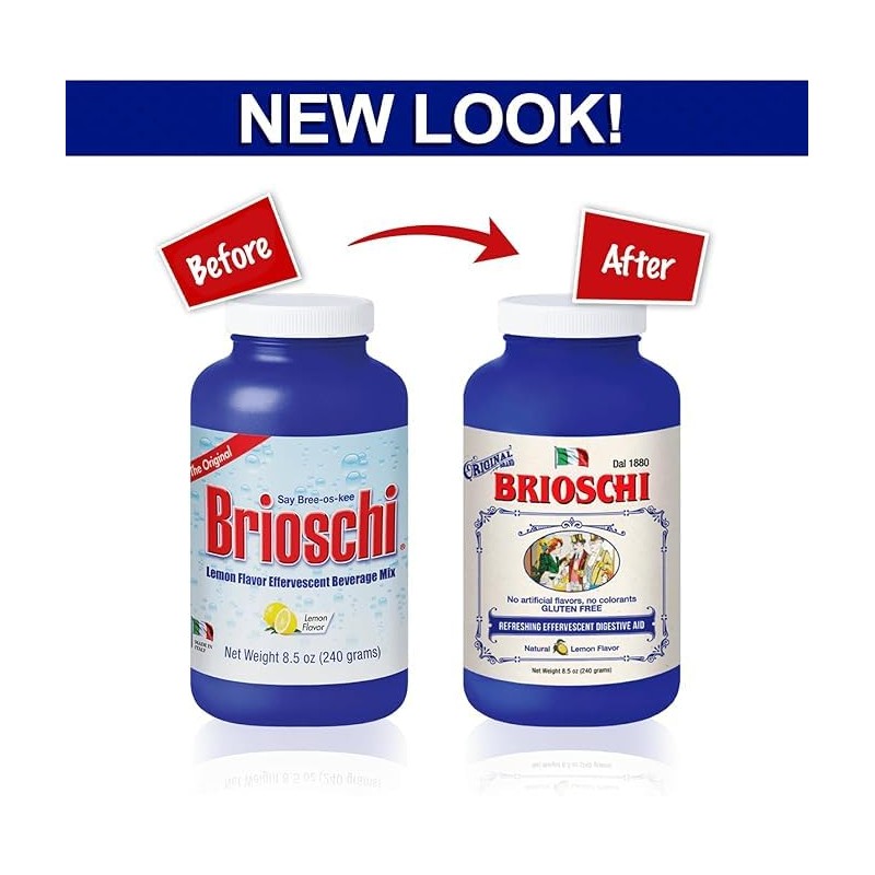Brioschi - Original Lemon Flavored Effervescent, 8.5 oz. (Pack of
