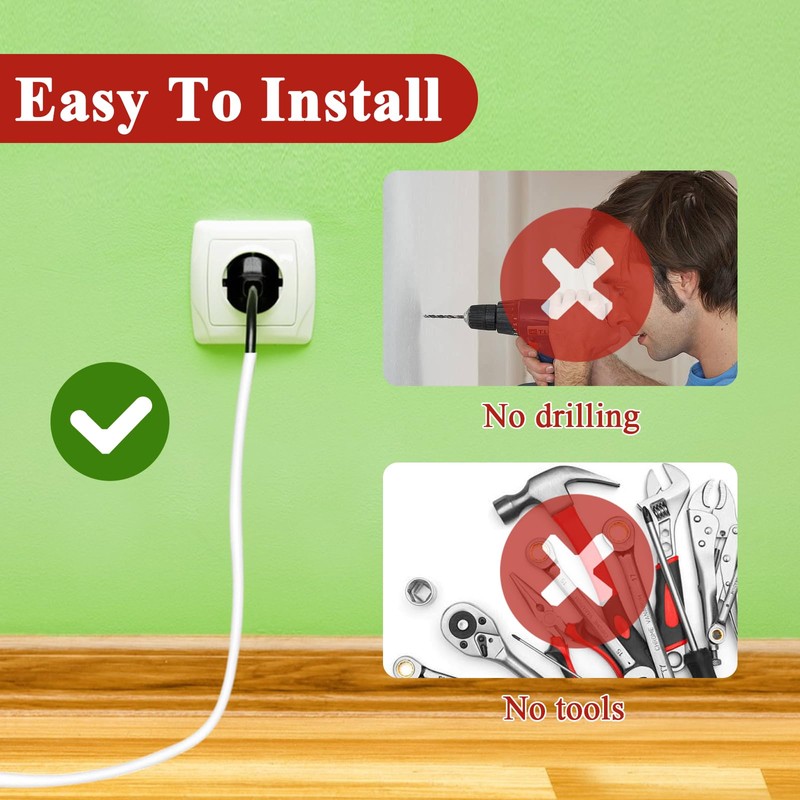 4M Wire Covers for Cables, 15 * 10mm White Cable