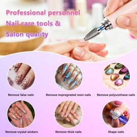 Carbide Nail Drill Bits Set, 3/32 Inch Nail Drill Bits for Nail Art Salon & Home (8PCS/SET)