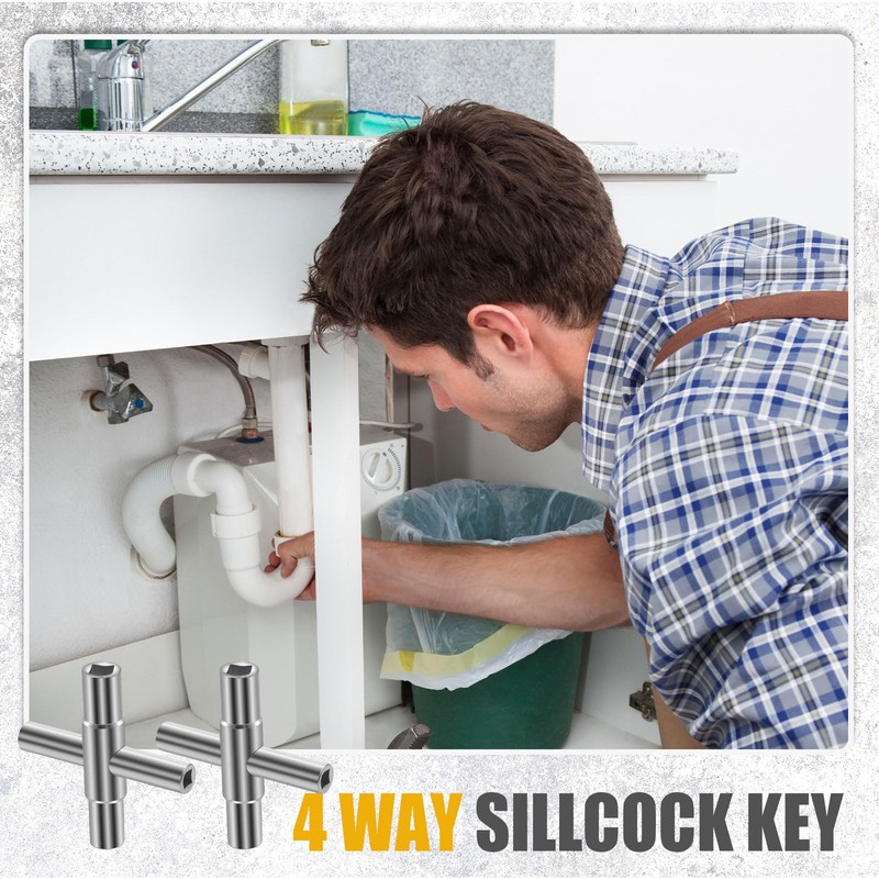 GlamRays Pack of 2 4 Way Square Tap Key 6.5