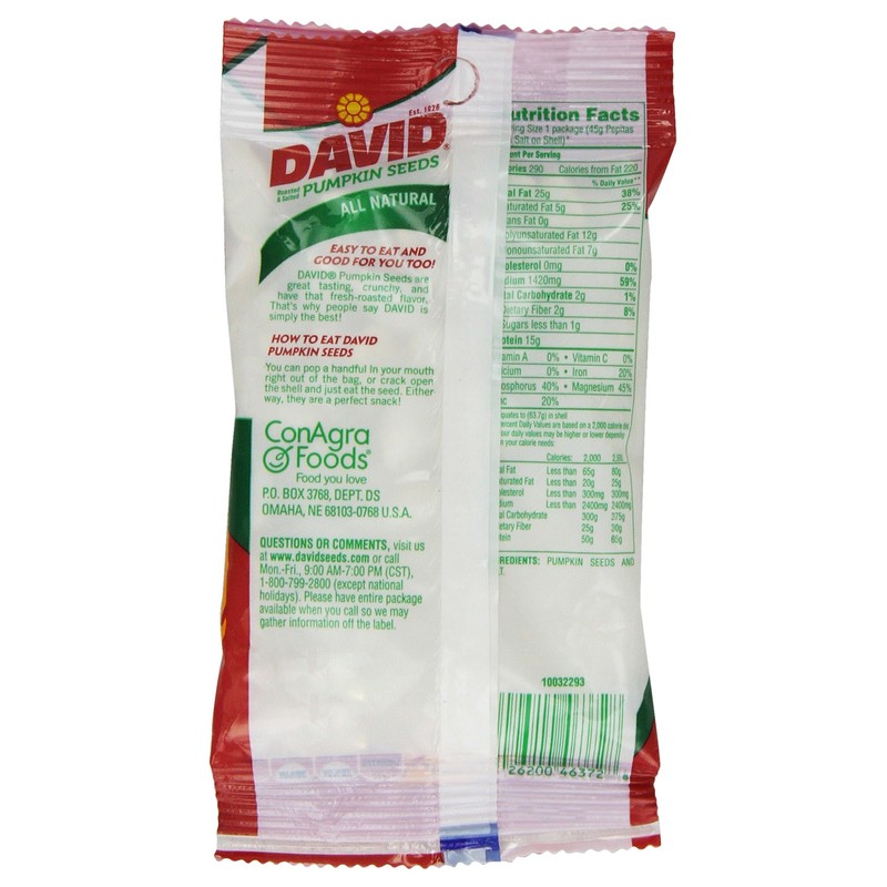 David's Pumpkin Seeds, 2.2500-ounces (Pack of12)