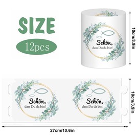 Communion Decoration, Pack of 12 Tea Light Table Decoration, Tea Light Case, First Communion Decoration, for Christening/Birthday/Communion/Confirmation/Wedding/Garden Party, Schön DASS Du Da Bist